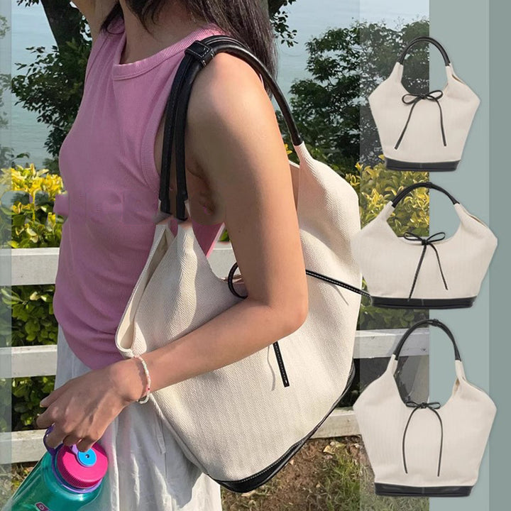 Damen Hobo-Tasche mit raffiniertem Knotenverschluss und strapazierfähigem Canvas Nord Taschen