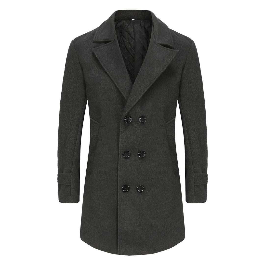Herren Doppelreihiger City Mantel aus Wollmix mit taillierter Silhouette Nord Taschen