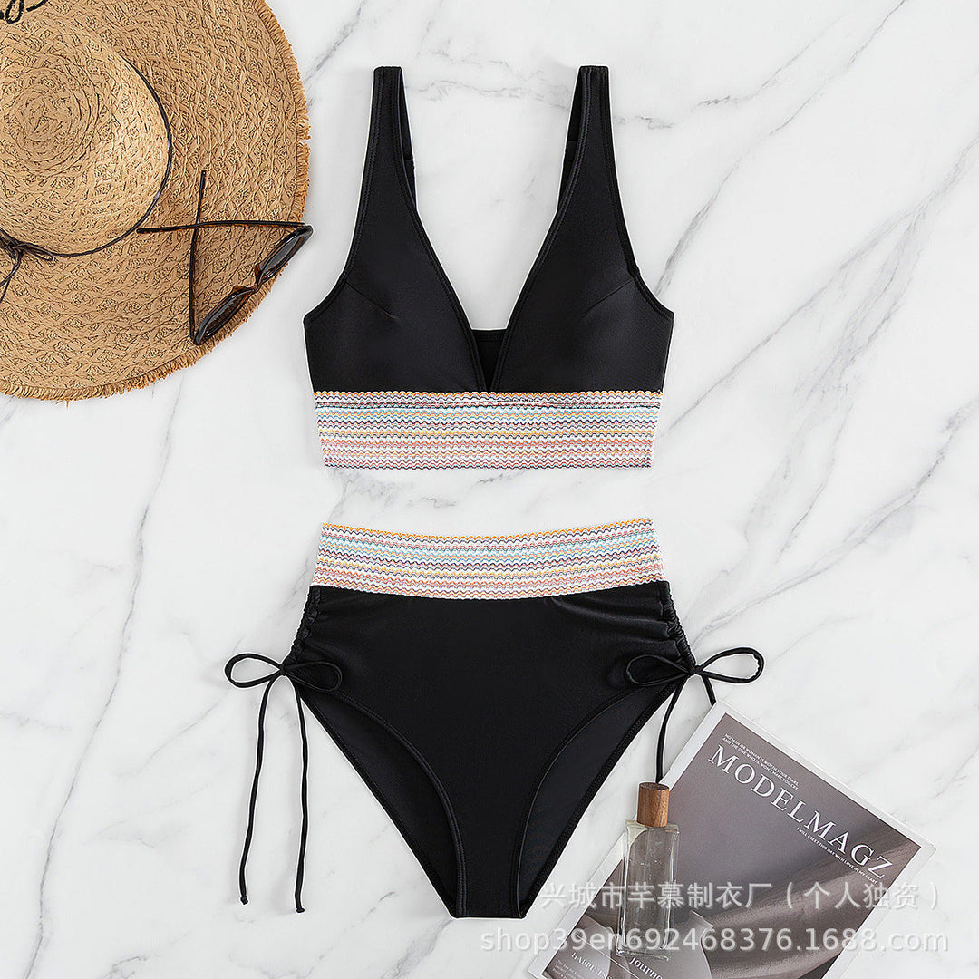 Damen Hochgeschnittener Sportbikini Nord Taschen