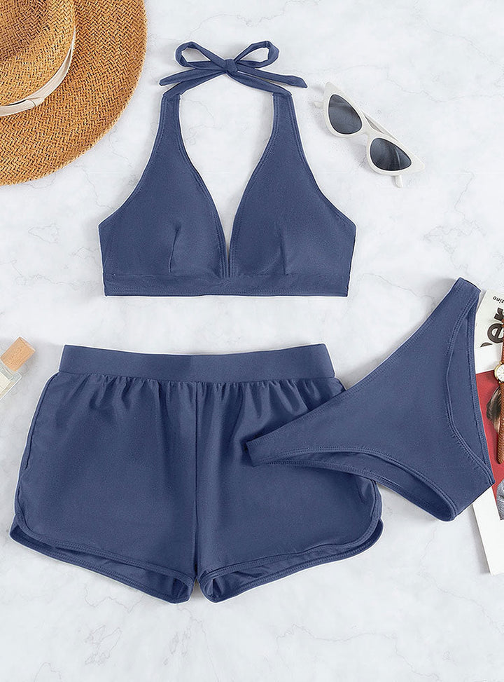 Damen Sportliches Bikini-Set mit verstellbarem Halterneck