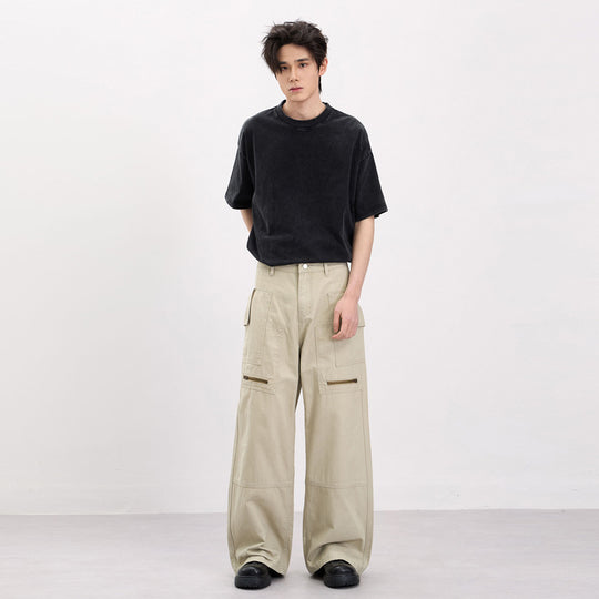 Herren Baggy-Cargohose im Workwear-Stil mit großen aufgesetzten Taschen und Zipper-Details Nord Taschen