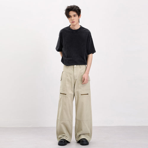 Herren Baggy-Cargohose im Workwear-Stil mit großen aufgesetzten Taschen und Zipper-Details Nord Taschen