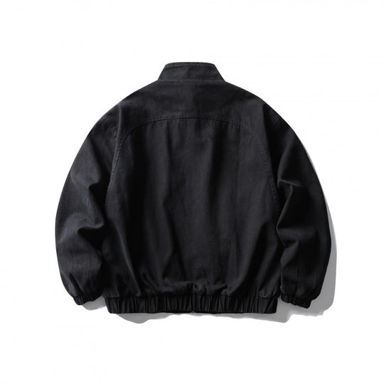 Unisex Kastenförmige Zip-Blousonjacke aus Canvas mit Stehkragen, schrägen Reißverschlusstaschen und elastischem Saum Nord Taschen