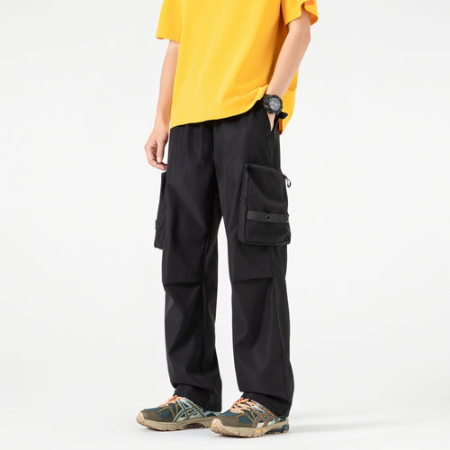 Herren Weite Utility-Cargohose mit großvolumigen Klappentaschen und Kordelzugbund Nord Taschen