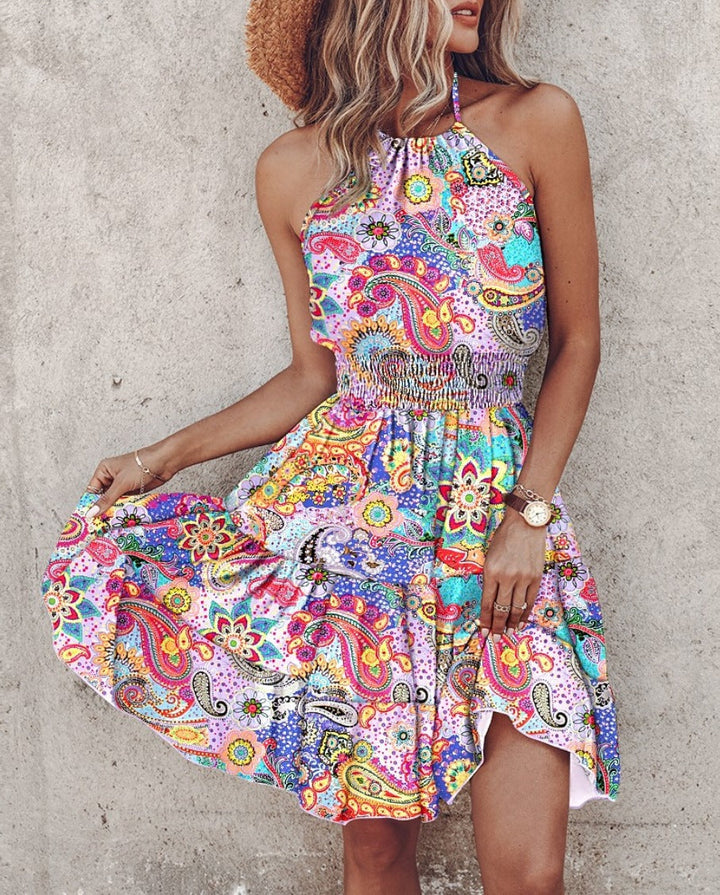 Damen Trendiges Kleid mit Raffung und asymmetrischem Saum