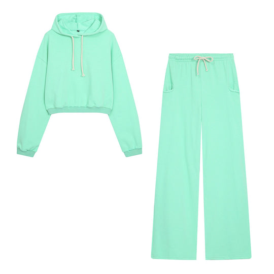 Damen Weite Jersey‑Loungehose mit Gummibund, Kordelzug und Fransen‑Taschen Nord Taschen