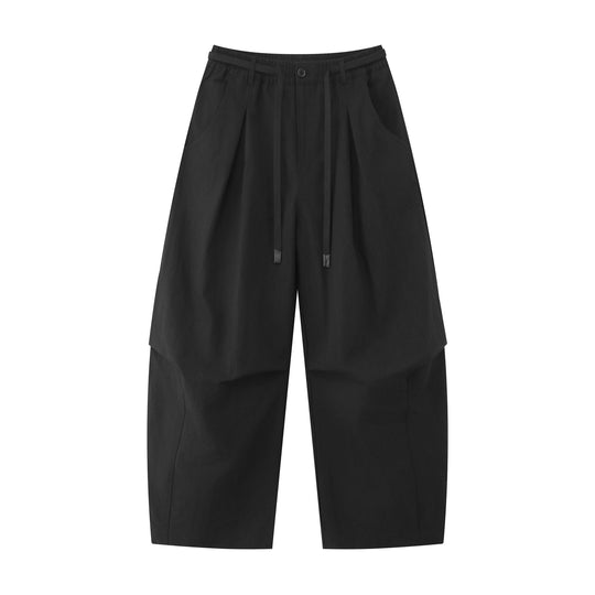 Damen Weite Culotte-Hose mit hohem Bund, Kellerfalten und Kordelzug Nord Taschen