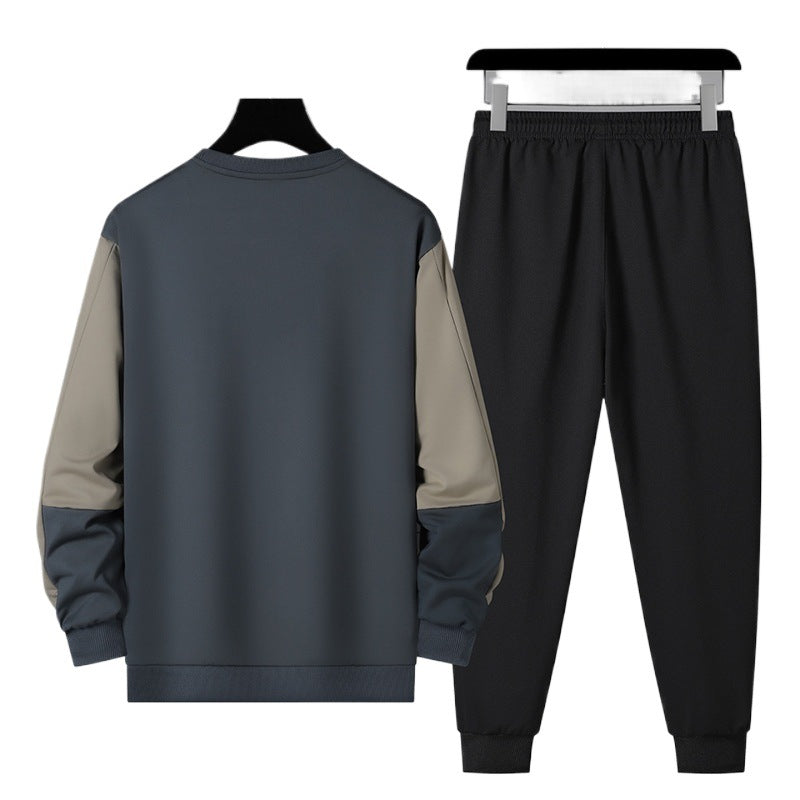 Herren sportliches Jogginganzug-Set mit kontrastärmeln, elastischem Bund und atmungsaktivem Sweatshirt Nord Taschen