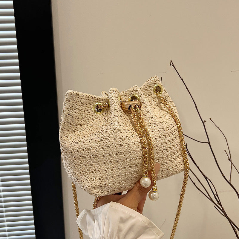 Damen modische Beuteltasche mit elegantem Perlenschmuck Nord Taschen