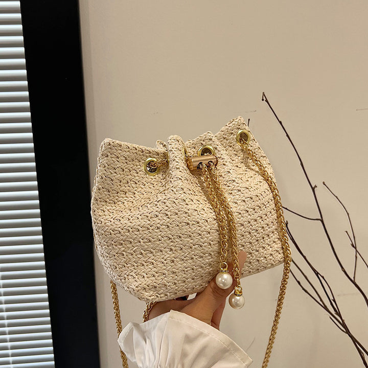 Damen modische Beuteltasche mit elegantem Perlenschmuck Nord Taschen