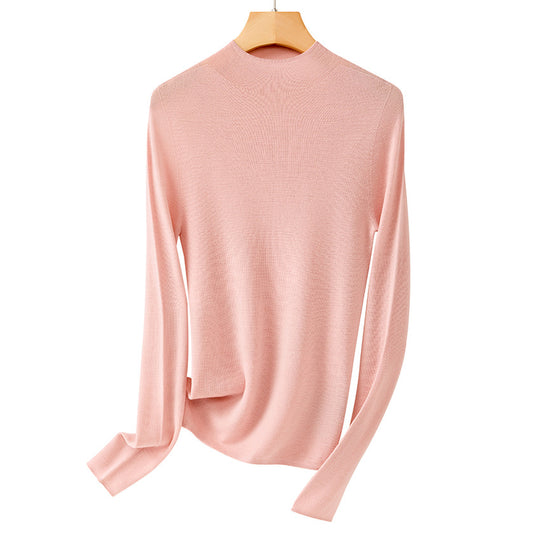 Damen Feinstrick-Longsleeve mit kurzem Stehkragen und schlanker Silhouette Nord Taschen