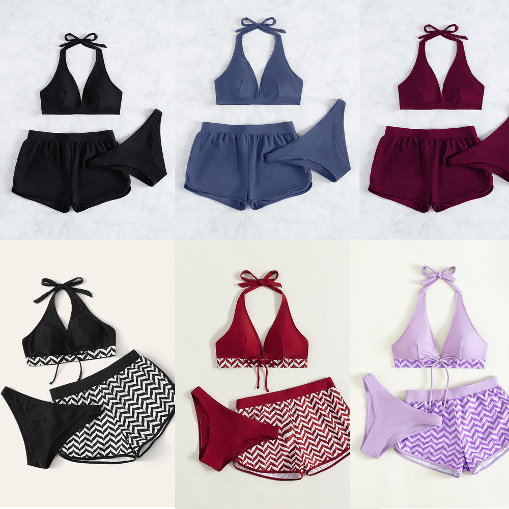 Damen Sportliches Bikini-Set mit verstellbarem Halterneck