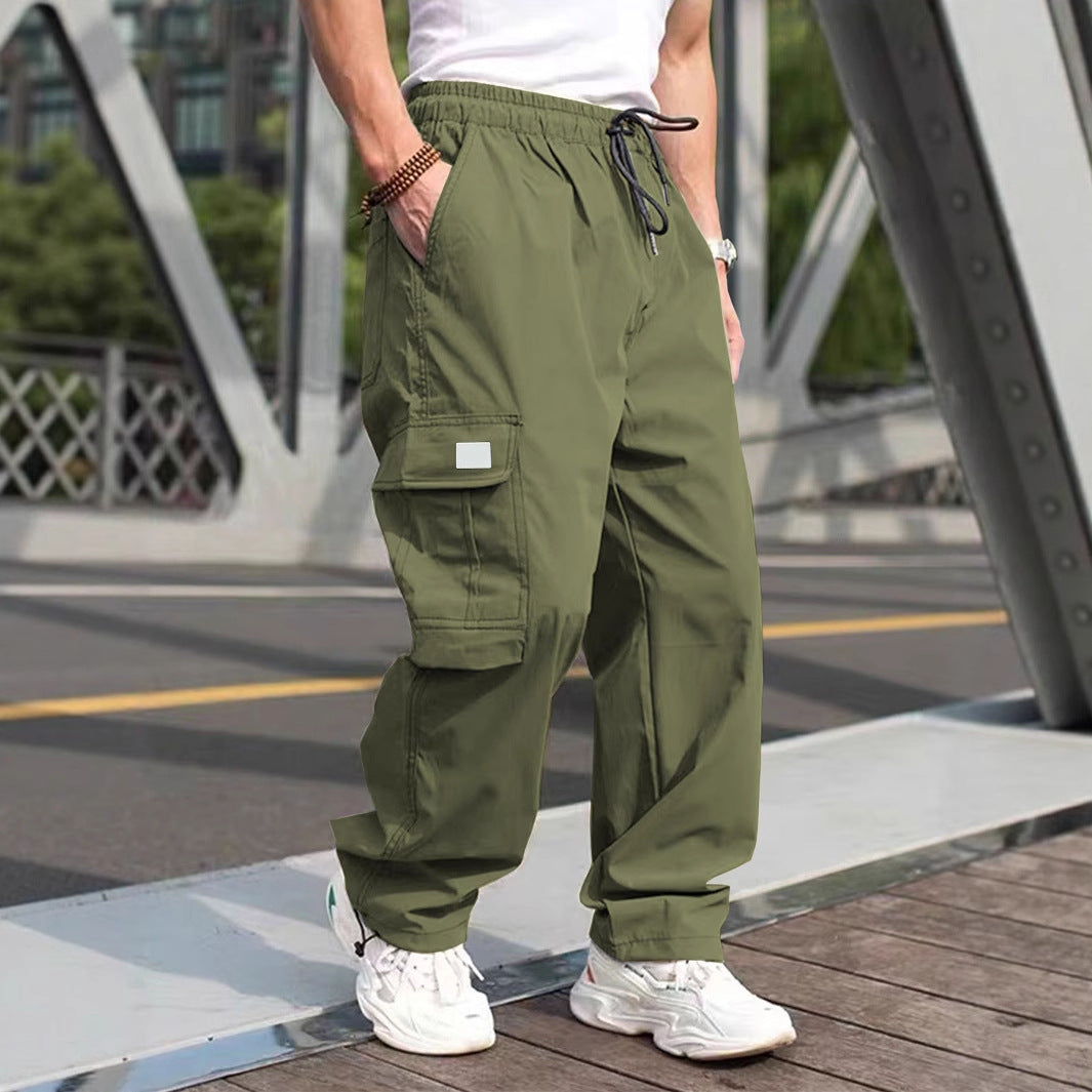 Herren lässige Cargo-Hose mit elastischem Bund und multifunktionalen Taschen Nord Taschen