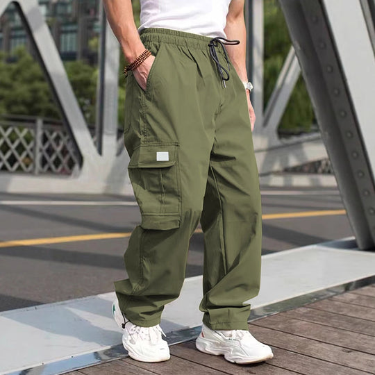Herren lässige Cargo-Hose mit elastischem Bund und multifunktionalen Taschen Nord Taschen