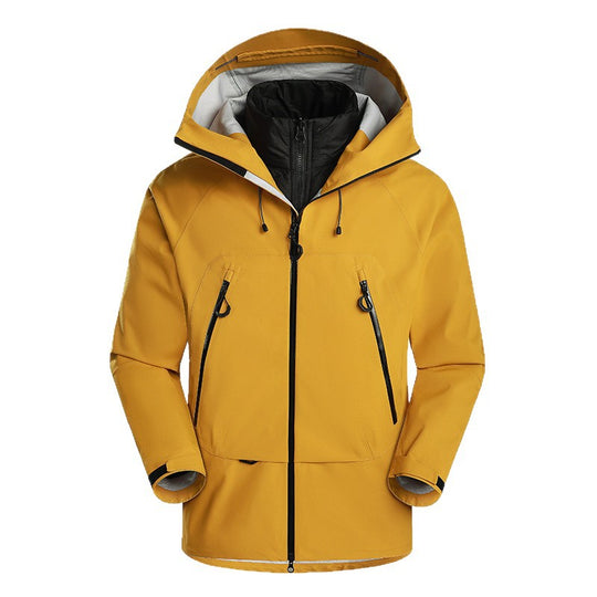 Herren wasserdichte Softshell-Jacke mit herausnehmbarer Stepp-Innenjacke Nord Taschen