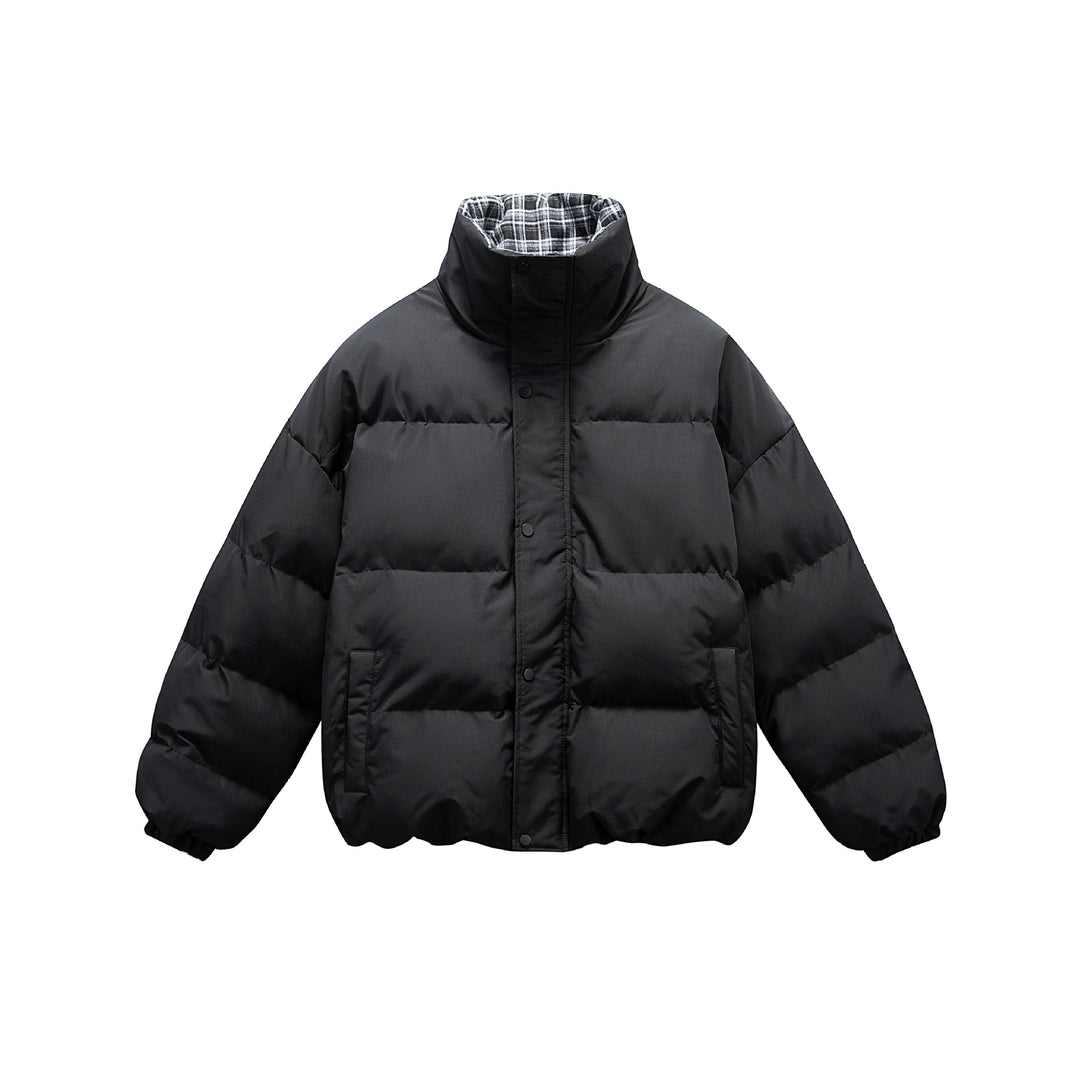 Unisex Kurzboxy wattierte Isolationsjacke mit extra hohem Stehkragen und kariertem Innenfutter Nord Taschen