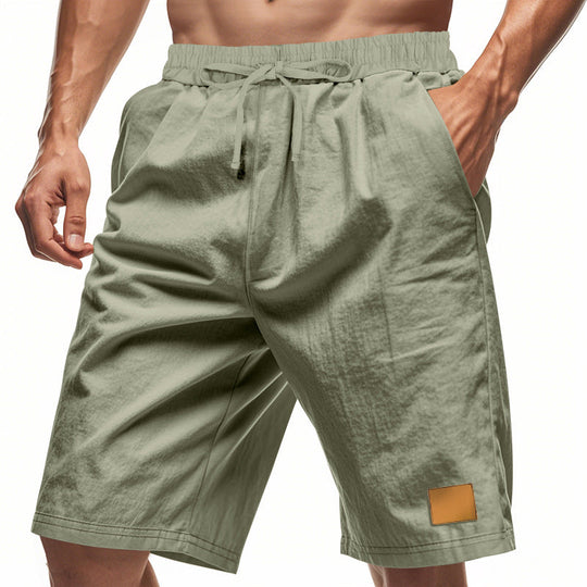 Herren nan Kordelzug-Bermuda aus weichem Baumwollmix mit elastischem Bund und Seitentaschen