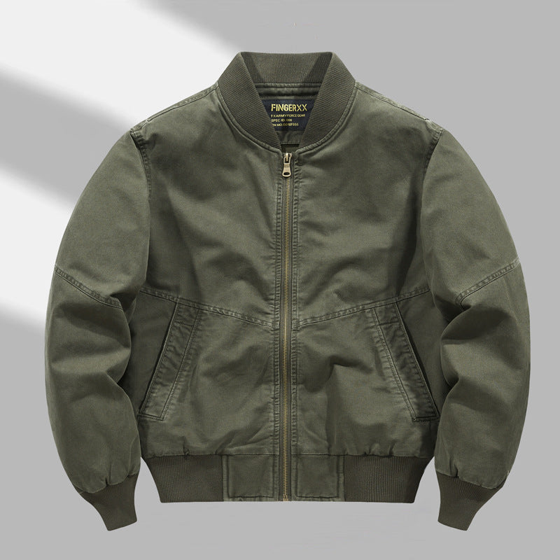 Men's  relaxed cotton-twill bomber jacket with reinforced seam panels and ribbed cuff hem Nord Taschen