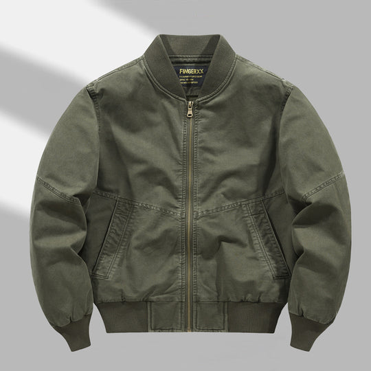 Men's  relaxed cotton-twill bomber jacket with reinforced seam panels and ribbed cuff hem Nord Taschen