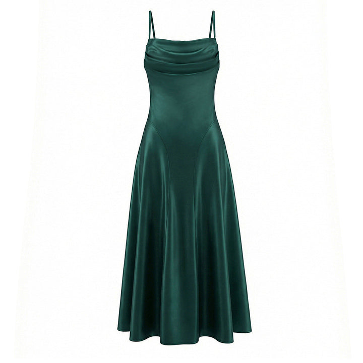 Damen Maxikleid mit eleganter Drapierung und feinem Satin-Finish Nord Taschen