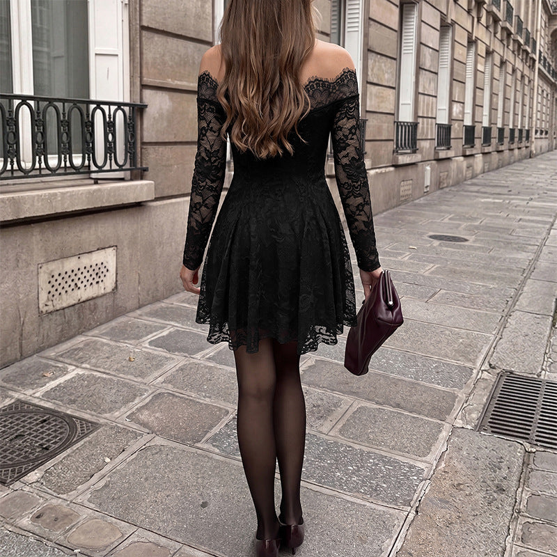Damen Verspielt Elegantes Spitzenkleid Nord Taschen