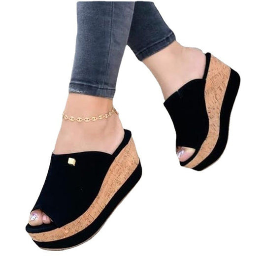 Damen Wedge-Sandalen mit eleganter Korksohle und anpassbarem Obermaterial