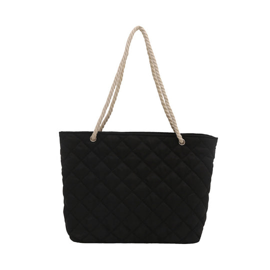 Damen modische Shopper-Tasche mit geflochtener Kordel Nord Taschen