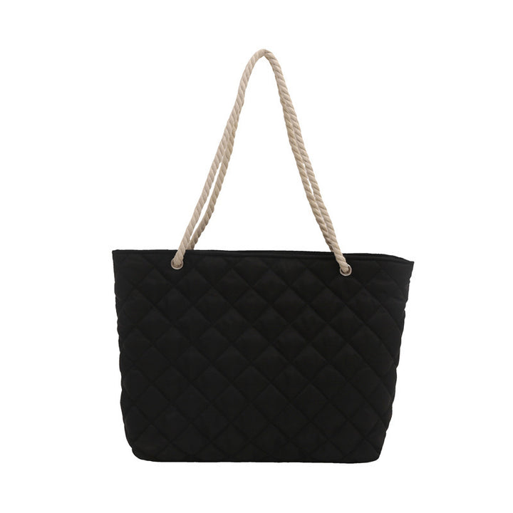 Damen modische Shopper-Tasche mit geflochtener Kordel Nord Taschen