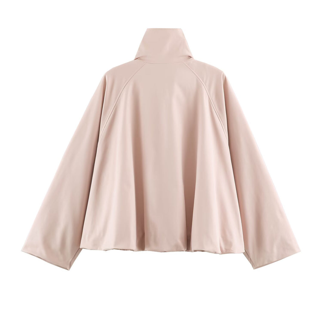 Damen Leichter Cropped‑Blouson mit hohem Funnelkragen und Raglanärmeln Nord Taschen