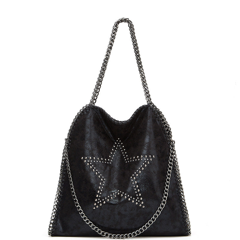 Damen Hobo-Tasche mit funkelndem Sternenmotiv und eleganter Kettenverzierung Nord Taschen
