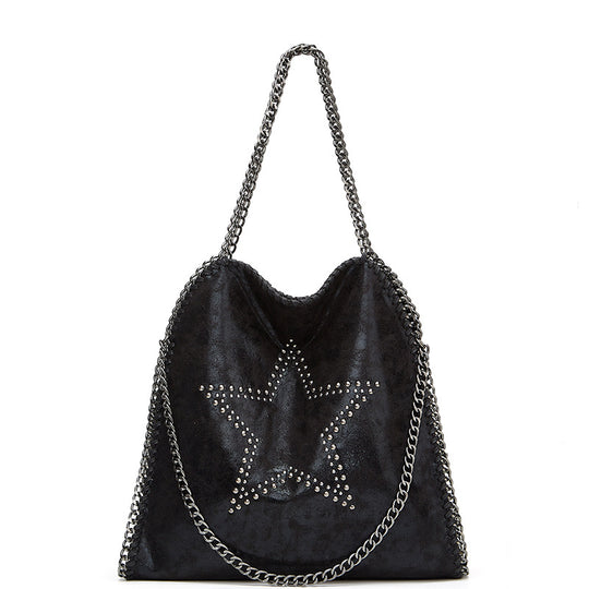 Damen Hobo-Tasche mit funkelndem Sternenmotiv und eleganter Kettenverzierung Nord Taschen