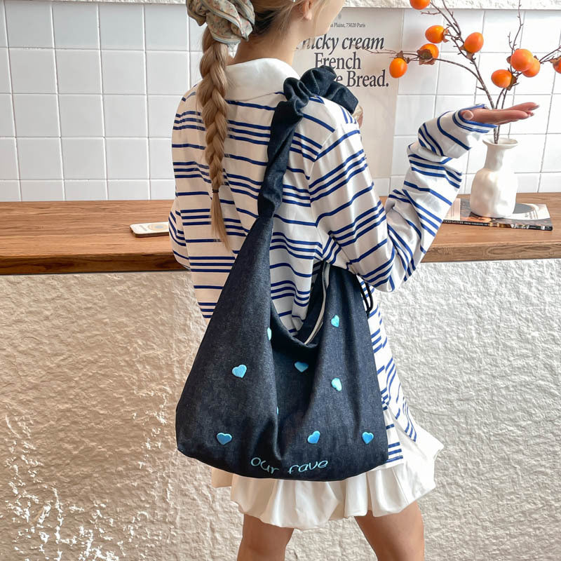 Damen lässige Hobo-Tasche mit verspieltem Herzmotiv Nord Taschen