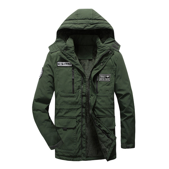 Herren Thermo-Fieldparka mit Sherpa-Innenfutter, Multifunktions‑Taschen und Kapuze Nord Taschen