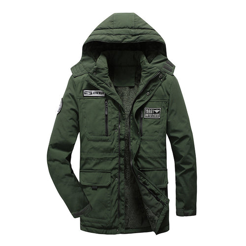 Herren Thermo-Fieldparka mit Sherpa-Innenfutter, Multifunktions‑Taschen und Kapuze Nord Taschen