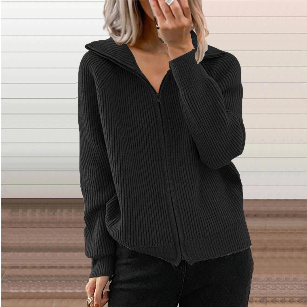 Damen Modische Strickjacke mit Kapuze Nord Taschen