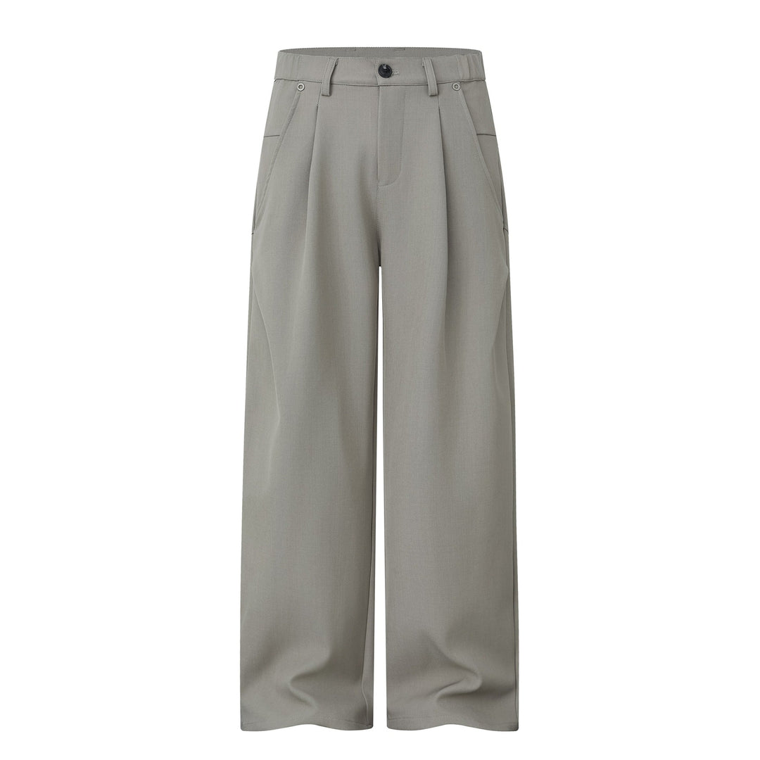 Damen Weite Bundfalten-Hose mit hohem Bund und weitem Bein Nord Taschen