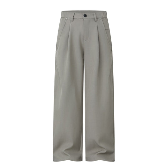 Damen Weite Bundfalten-Hose mit hohem Bund und weitem Bein Nord Taschen