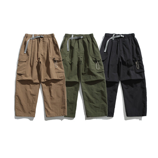 Herren Cargo-Hose im Utility‑Stil mit elastischem Bund und integriertem Gurt Nord Taschen