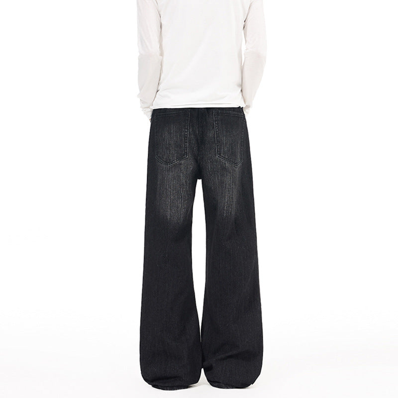 Herren Extraweit geschnittene Vintage-Baggy-Jeans mit tiefem Schritt und ausladendem Saum Nord Taschen