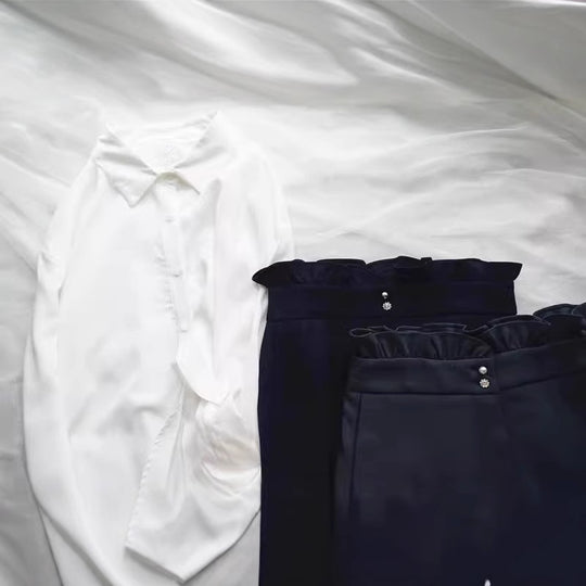 Damen Elegante Bluse mit Rüschendetails Nord Taschen
