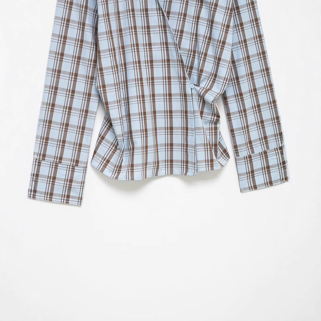 Damen Wickelbluse mit Knoten-Detail und klassischem Hemdkragen Nord Taschen