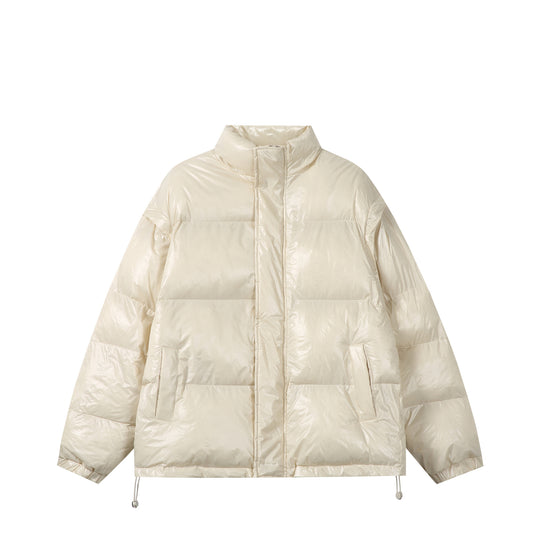 Unisex Glänzende Boxy‑Wattierte Oversize‑Pufferjacke mit hohem Stehkragen Nord Taschen