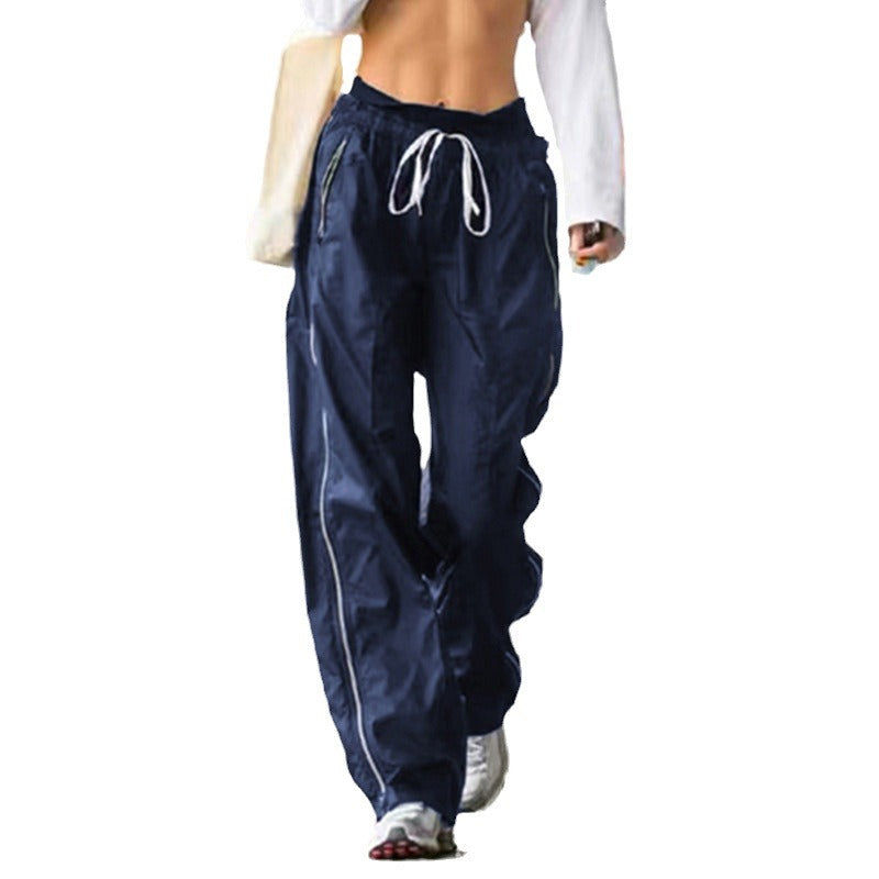 Damen Locker geschnittene Trackpants mit Kordelzug und Kontrastnaht Nord Taschen