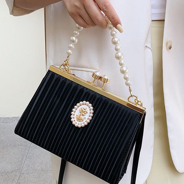 Damen elegante Clutch-Tasche mit Perlenschmuck Nord Taschen