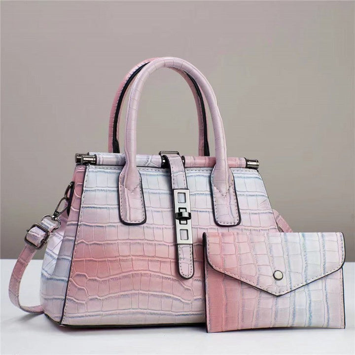 Damen Handtasche im eleganten Krokodil-Look mit abnehmbarer Clutch Nord Taschen