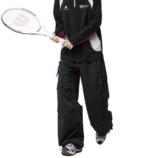 Herren Weite Funktions-Nylonhose mit Tunnelzugbund, Utility-Taschen & Baggy-Silhouette Nord Taschen