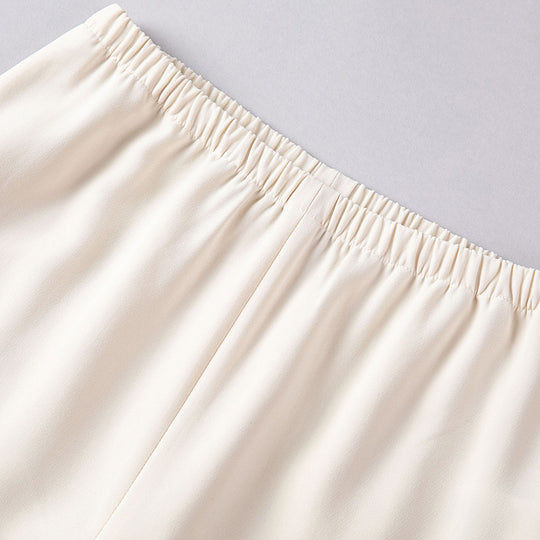 Damen High-Waist Hose mit elastischem Bund, weitem Bein und weich fließender Baumwollmischung Nord Taschen