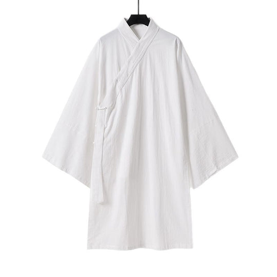 Unisex Oversize-Kimono-Mantel aus Baumwollmix mit weitem Schnitt und Bindegürtel Nord Taschen
