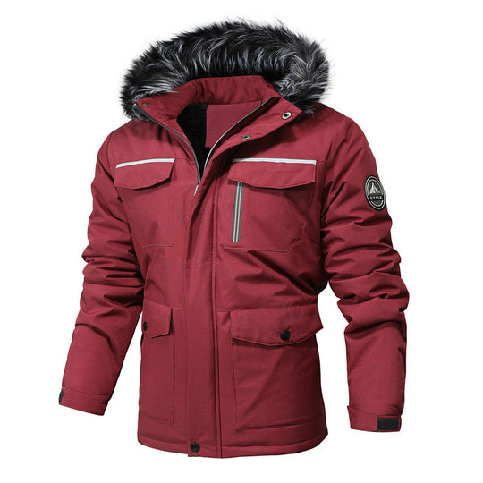 Herren Arctic-Insulated Parka mit abnehmbarer Kunstfellkapuze und reflektierenden Details Nord Taschen