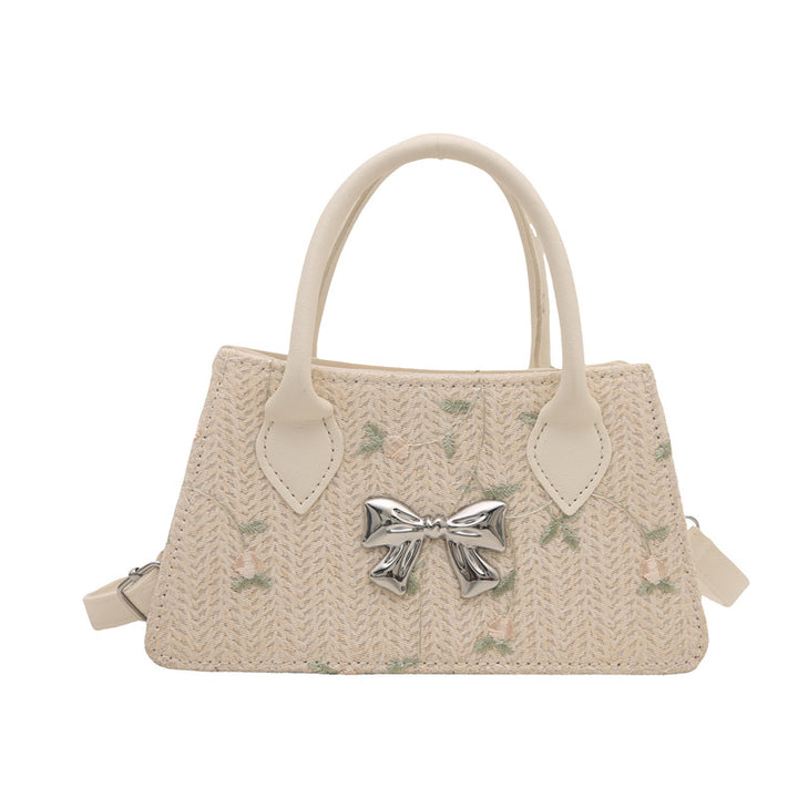 Damen Mini-Tasche mit floralem eingewebtem Design und stilvollem Schleifendetail Nord Taschen